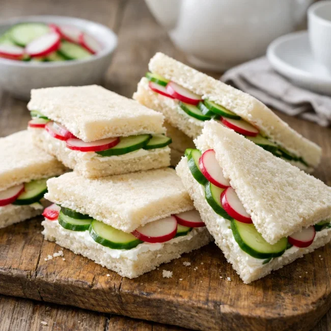 Radish and Cucumber Tea Sandwiches