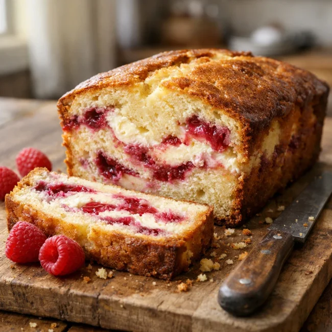 Raspberry Cream Cheese Pound Cake