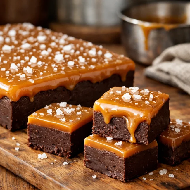 Rich Salted Caramel Chocolate Fudge