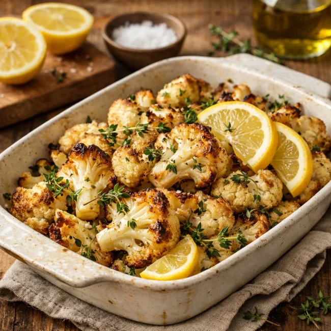 Roasted Cauliflower with Lemon and Thyme