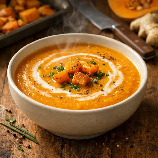 Roasted Ginger Butternut Squash Soup