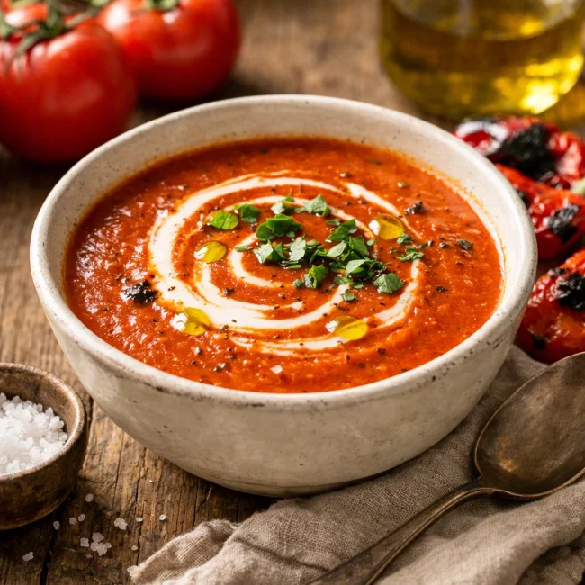 Roasted Red Pepper and Tomato Soup