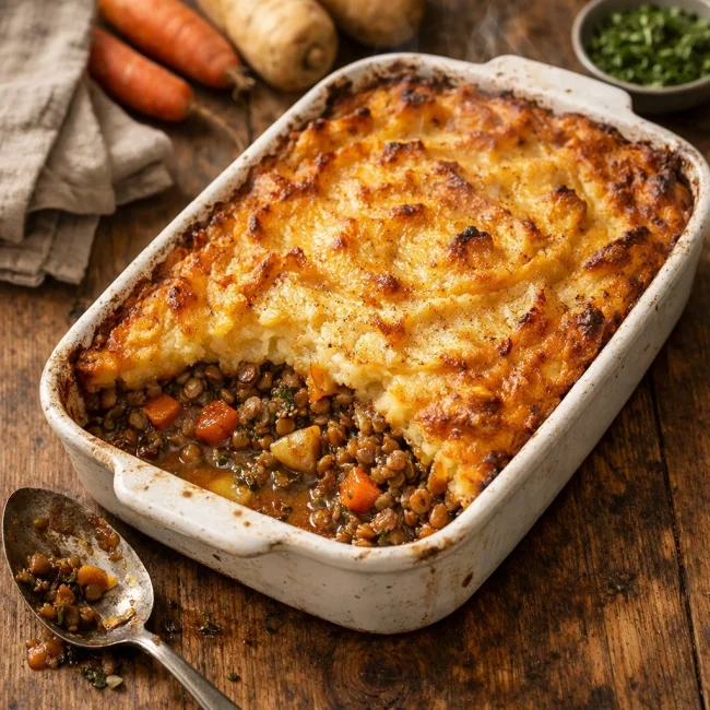 Root Vegetable Shepherd's Pie with Lentils