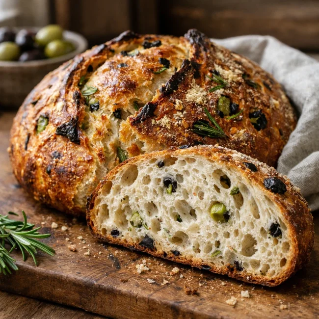 Rosemary Olive Sourdough Bread