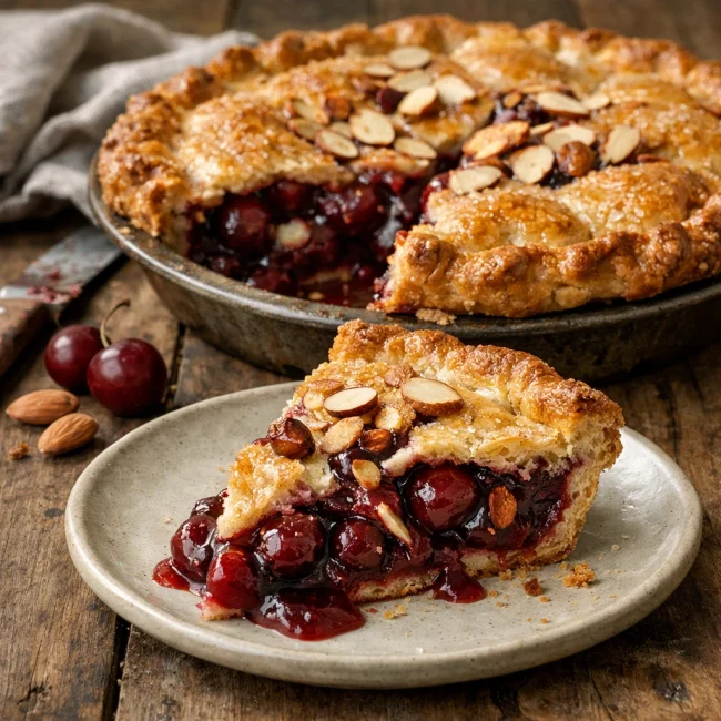Rustic Almond Cherry Pie
