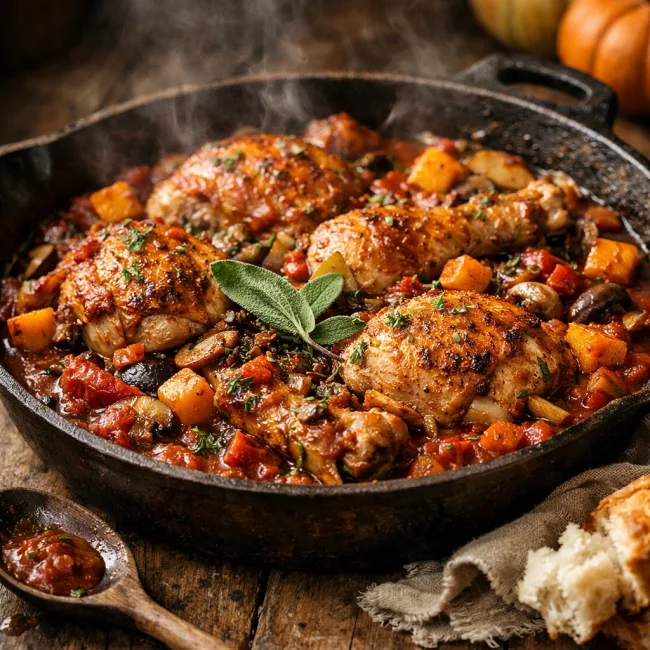Rustic Autumn Chicken Cacciatore