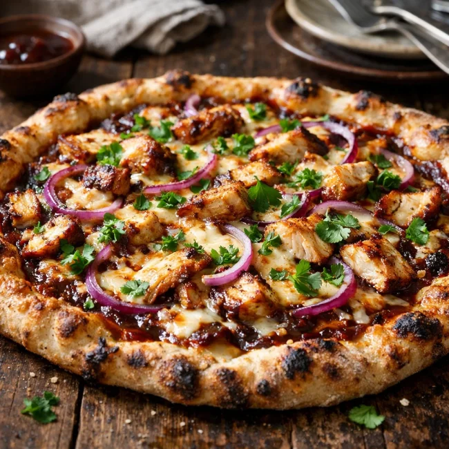 Rustic BBQ Roasted Chicken Pizza