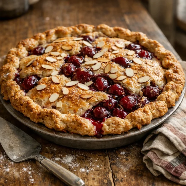 Rustic Cherry Almond Pie