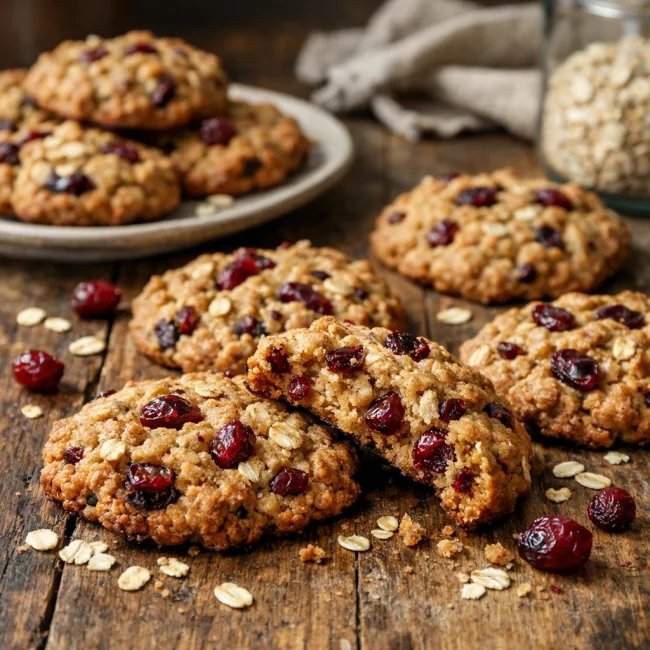 Rustic Cranberry Oatmeal Cookies