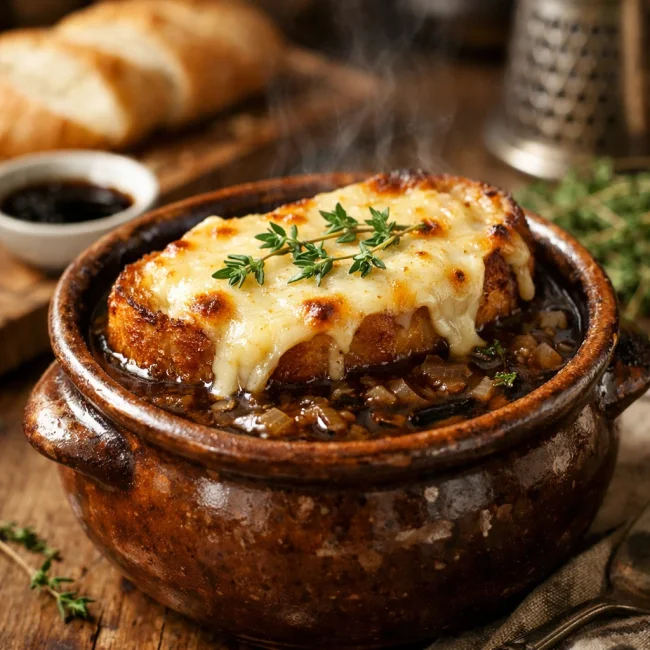 Rustic French Onion Soup with a Twist