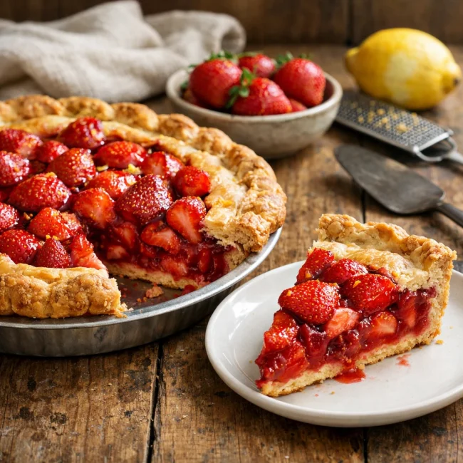 Rustic Fresh Strawberry Pie
