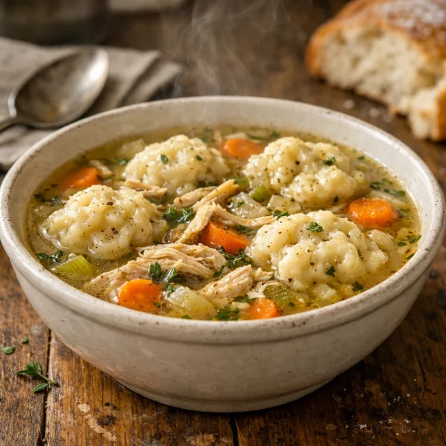 Rustic Herb Chicken and Dumplings Soup