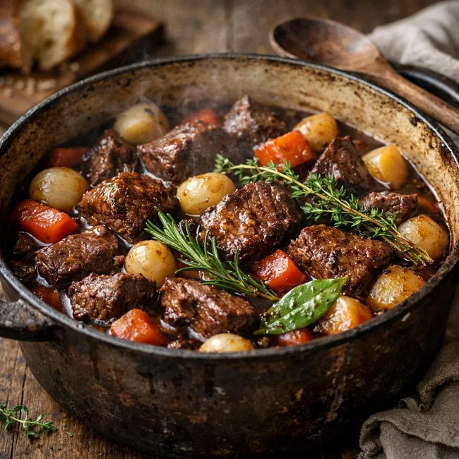 Rustic Herb-Infused Beef Bourguignon