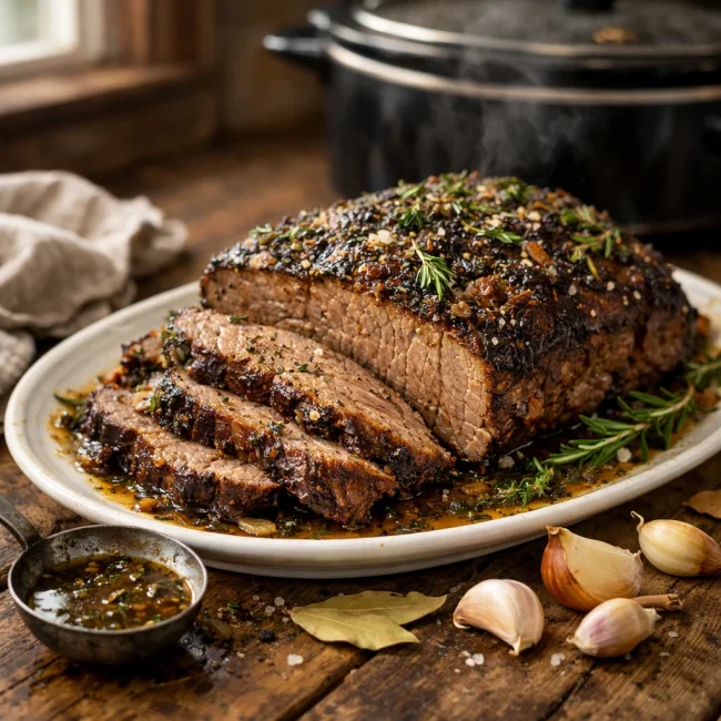 Rustic Herb-Infused Slow Cooker Brisket
