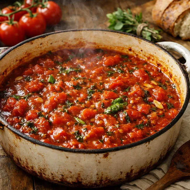 Rustic Herb Tomato Spaghetti Sauce