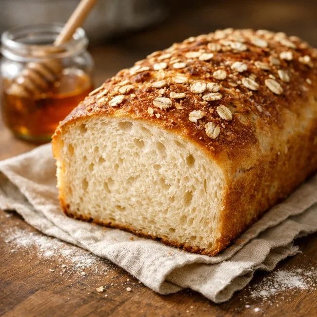 Rustic Honey Oat White Bread
