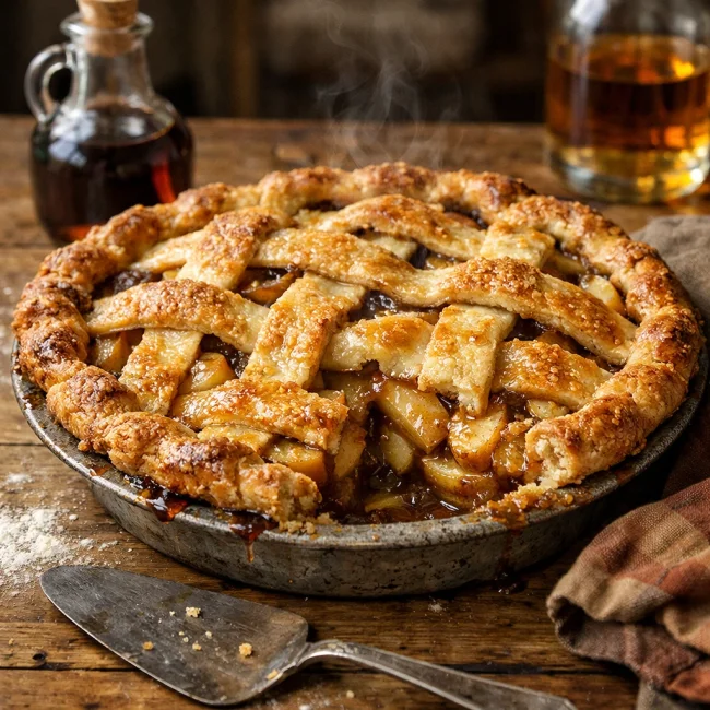 Rustic Maple Bourbon Apple Pie