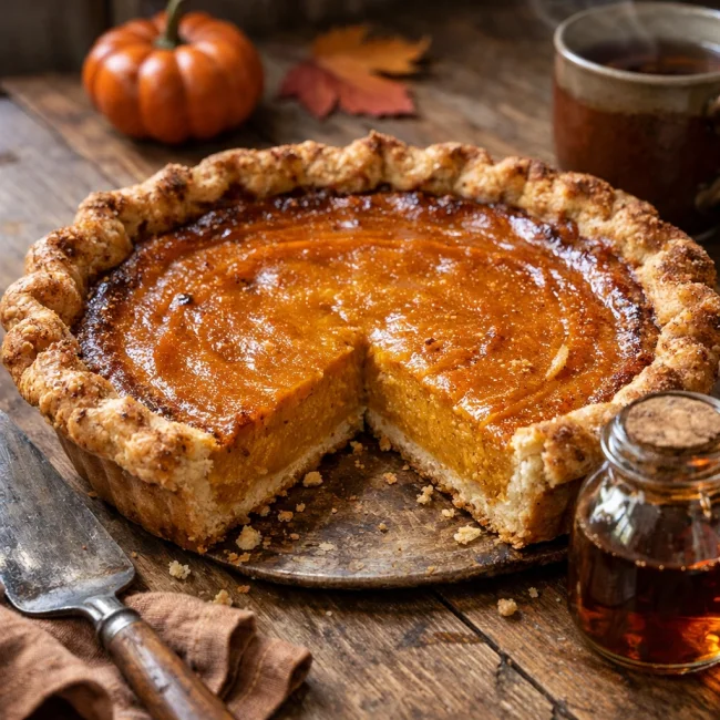 Rustic Maple Pumpkin Pie