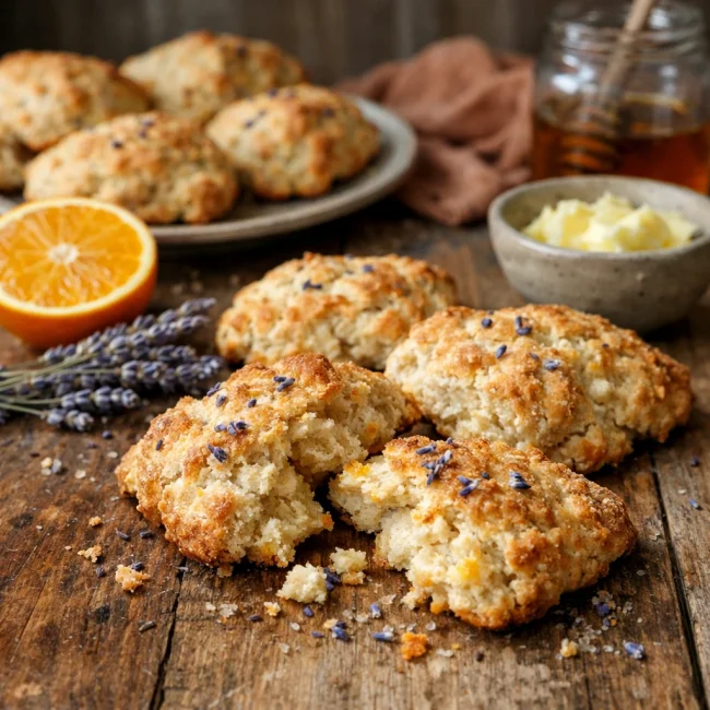 Rustic Orange and Lavender Scones