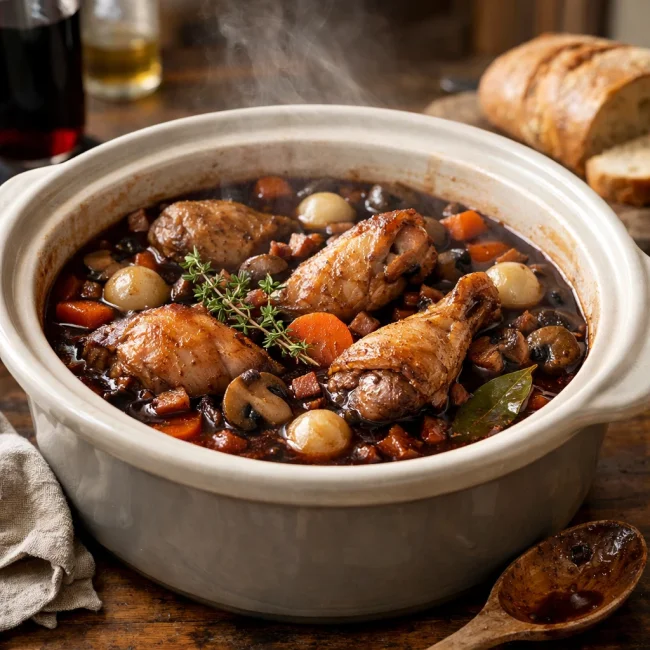 Rustic Slow Cooker Coq au Vin