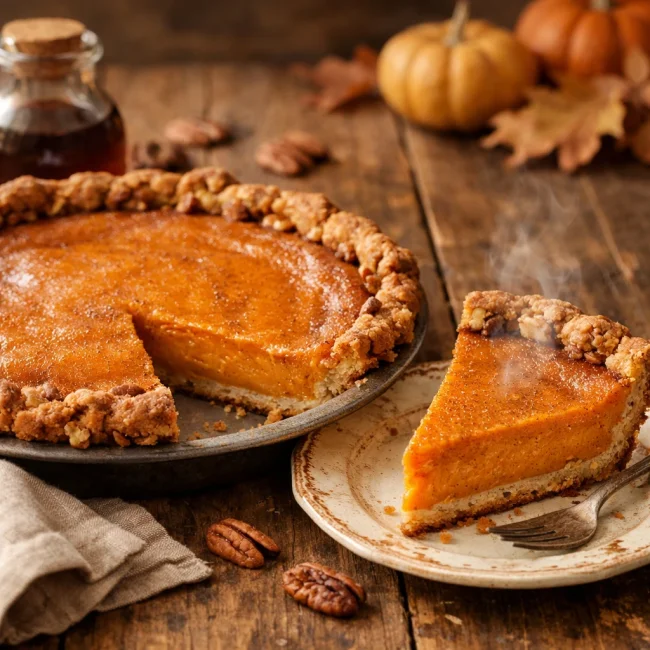 Rustic Southern Sweet Potato Pie with Maple Pecan Crust