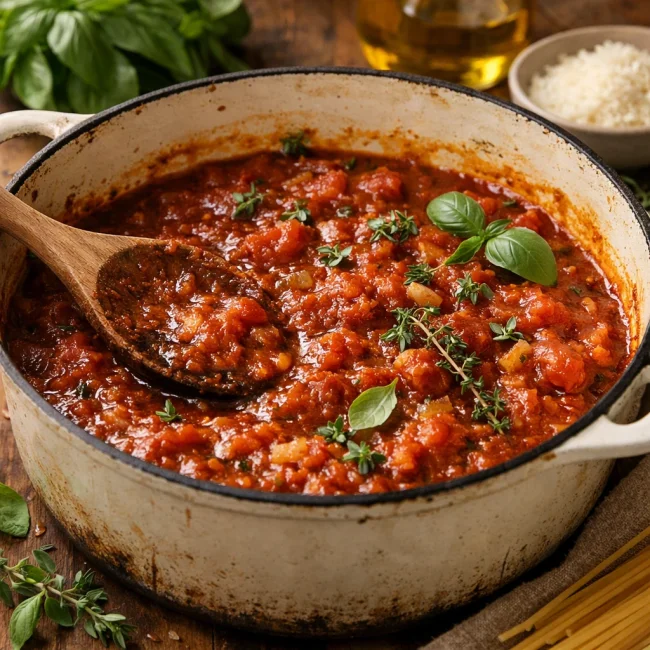 Rustic Spaghetti Sauce with Fresh Herbs