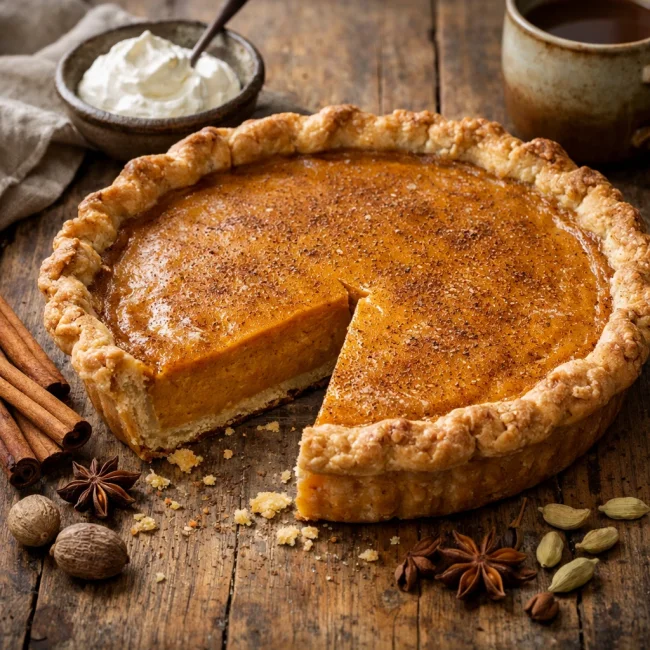Rustic Spiced Pumpkin Pie