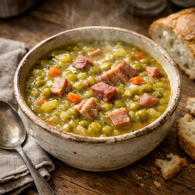 Rustic Split Pea and Smoked Ham Soup