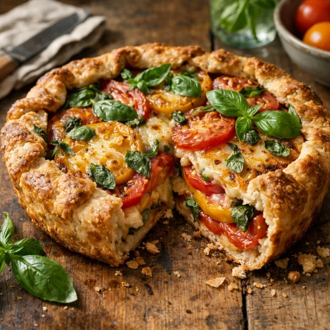 Rustic Tomato Basil Pie