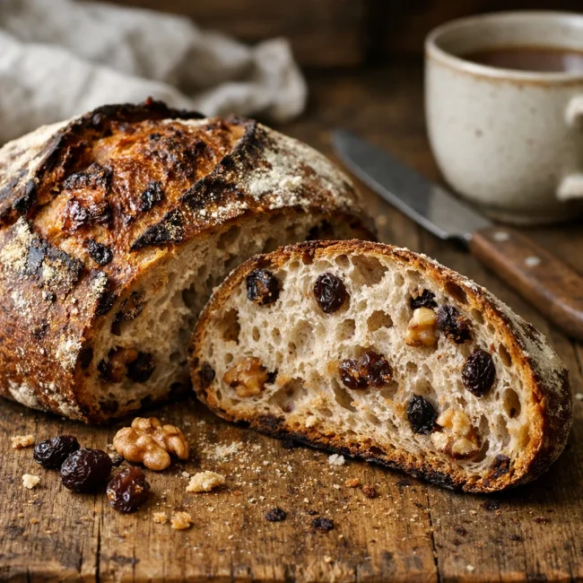 Rustic Walnut Raisin Sourdough