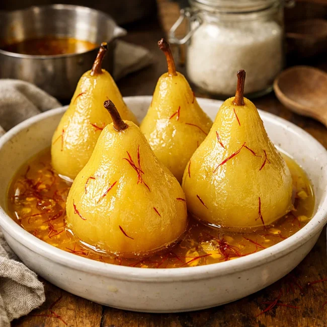 Saffron Poached Pears
