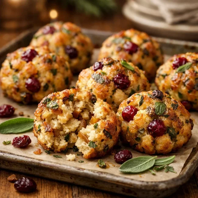 Sage and Cranberry Stuffing Balls