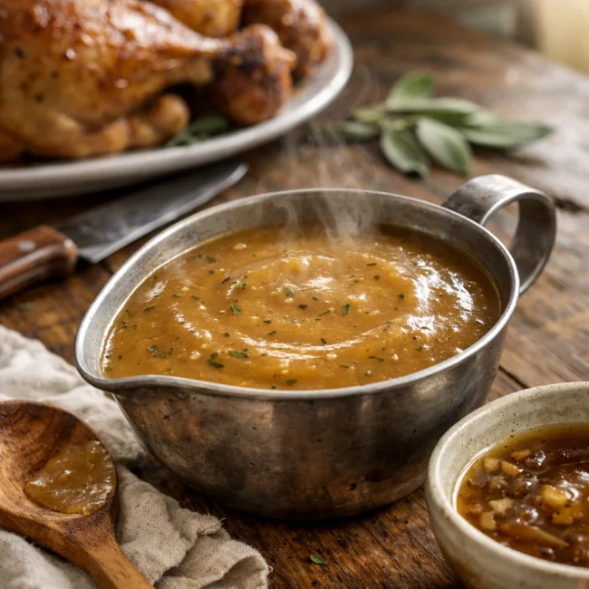 Sage-Infused Homemade Turkey Gravy