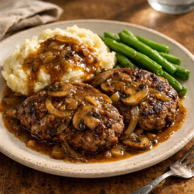 Salisbury Steak with Mushroom Onion Gravy
