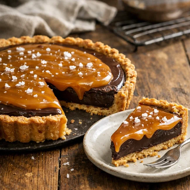 Salted Caramel Chocolate Tart