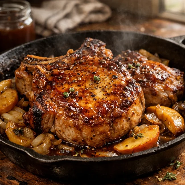 Savory Apple Butter Pork Chops