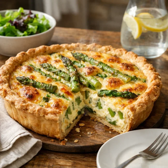Savory Asparagus and Gouda Quiche