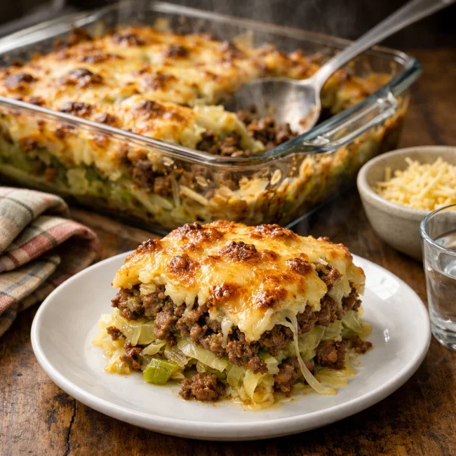Savory Cabbage and Beef Casserole