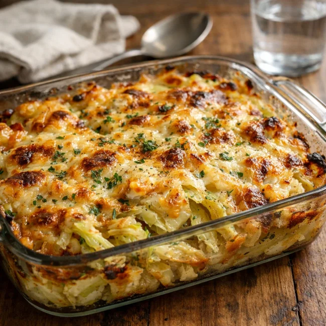 Savory Cabbage and Cheese Casserole