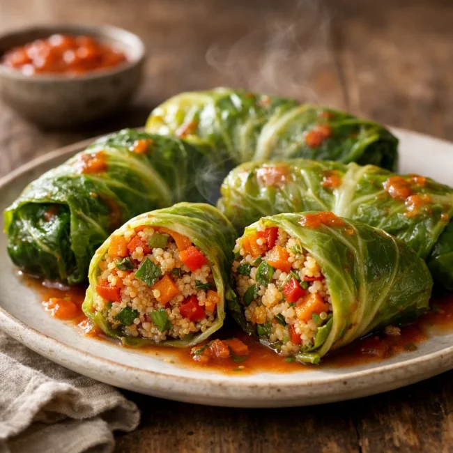 Savory Cabbage and Quinoa Rolls