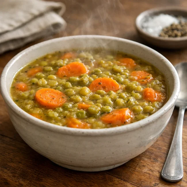 Savory Carrot and Split Pea Soup