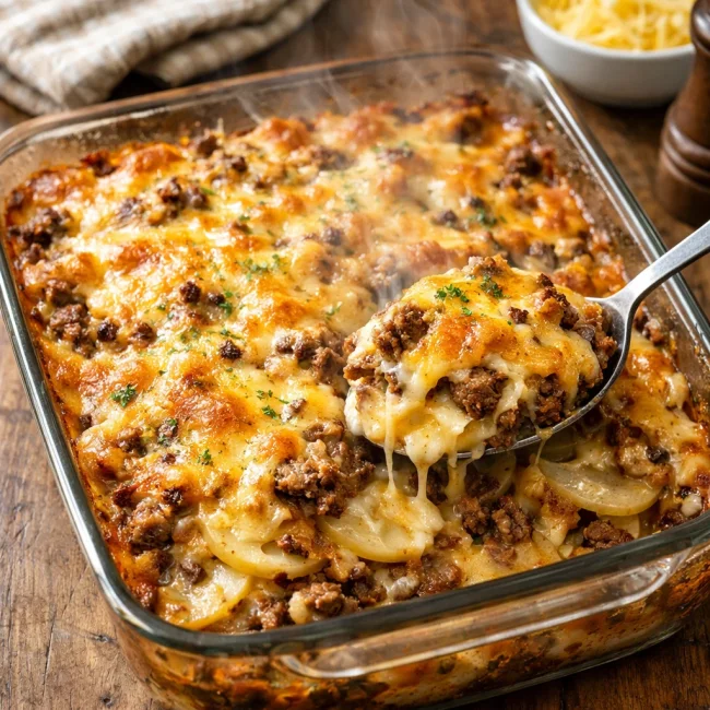 Savory Cheeseburger Potato Casserole