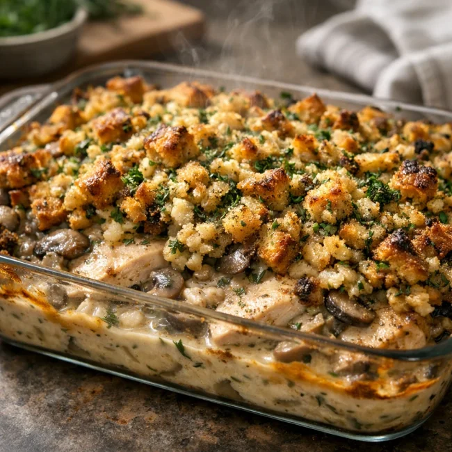 Savory Chicken & Herb Stuffing Bake