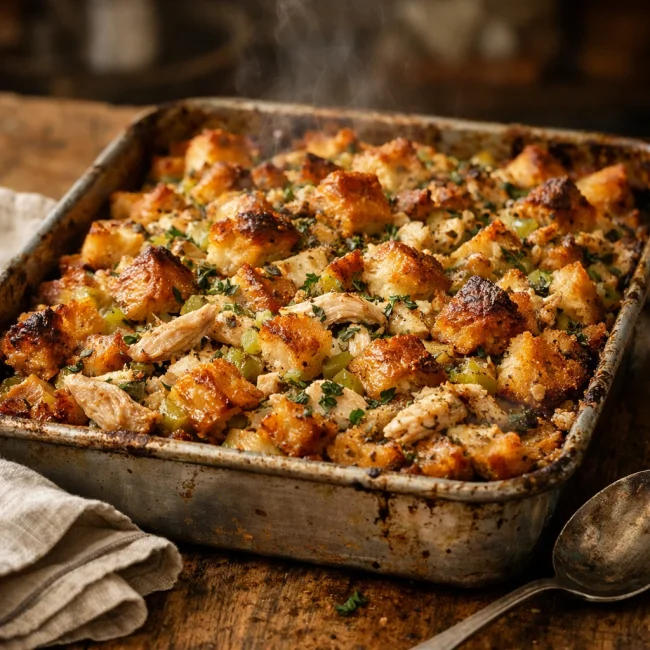 Savory Chicken and Bread Casserole