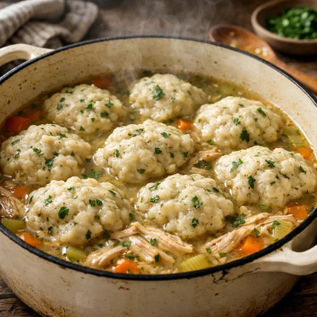 Savory Chicken and Herb Dumplings