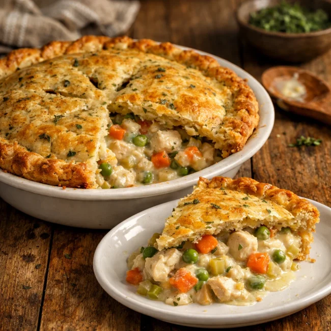 Savory Chicken Pot Pie with Herb Crust