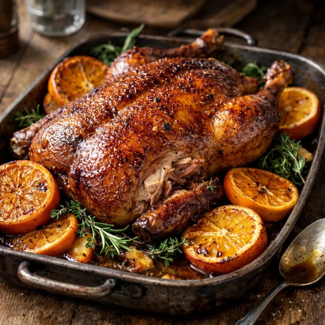 Savory Citrus Slow Roasted Duck