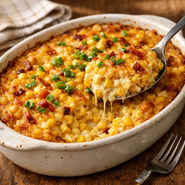 Savory Corn & Cheddar Casserole