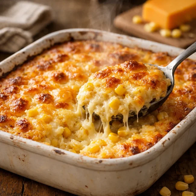Savory Corn and Cheddar Casserole
