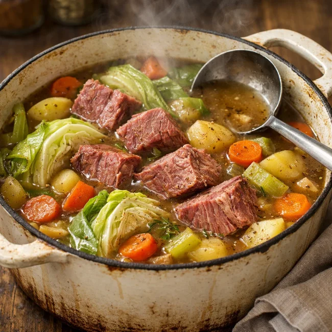 Savory Corned Beef and Cabbage Stew